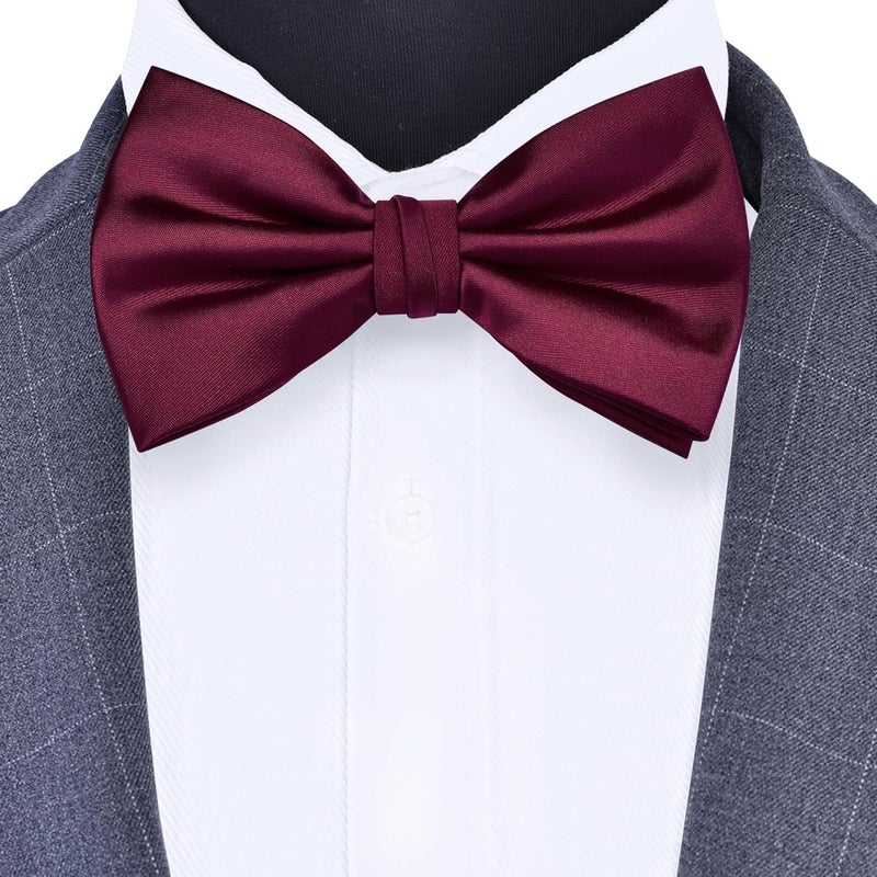 Branduce Mens Solid Color Adjustable Pre-tied Bow Tie for Men Party Wedding - Image 2